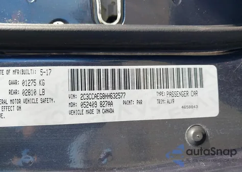 2017 Chrysler 300C из США, поврежденный, VIN 2C3CCAEG8HH632577